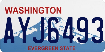 WA license plate AYJ6493