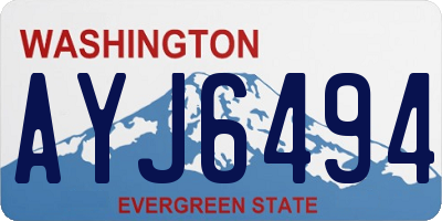 WA license plate AYJ6494