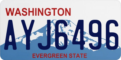 WA license plate AYJ6496
