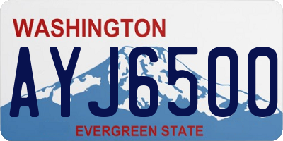 WA license plate AYJ6500