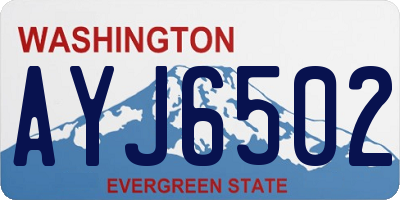 WA license plate AYJ6502