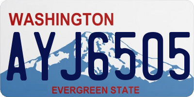WA license plate AYJ6505