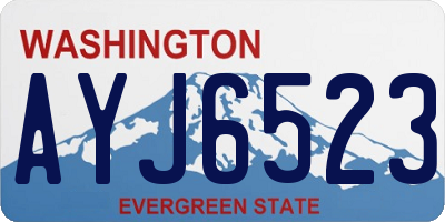 WA license plate AYJ6523