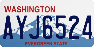 WA license plate AYJ6524