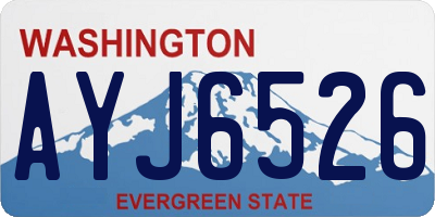 WA license plate AYJ6526