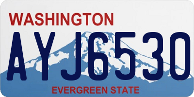 WA license plate AYJ6530