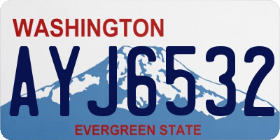 WA license plate AYJ6532