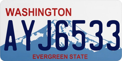 WA license plate AYJ6533
