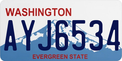WA license plate AYJ6534