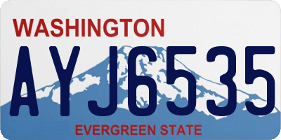 WA license plate AYJ6535
