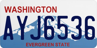 WA license plate AYJ6536