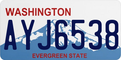WA license plate AYJ6538