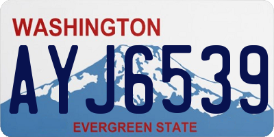 WA license plate AYJ6539