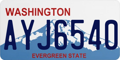 WA license plate AYJ6540