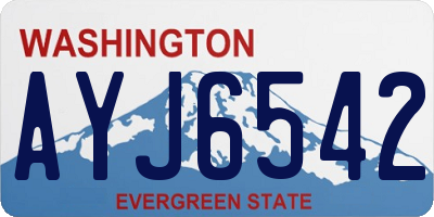 WA license plate AYJ6542