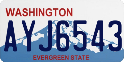 WA license plate AYJ6543