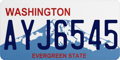 WA license plate AYJ6545