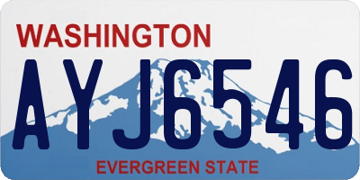 WA license plate AYJ6546