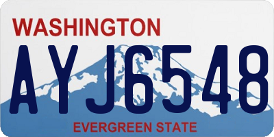 WA license plate AYJ6548
