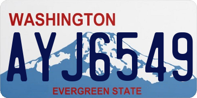 WA license plate AYJ6549