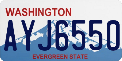 WA license plate AYJ6550
