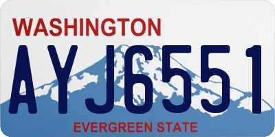 WA license plate AYJ6551