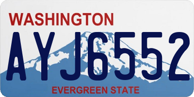WA license plate AYJ6552