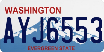 WA license plate AYJ6553