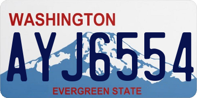 WA license plate AYJ6554