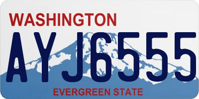 WA license plate AYJ6555