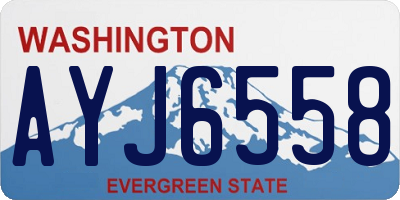 WA license plate AYJ6558