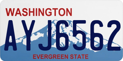 WA license plate AYJ6562