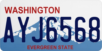 WA license plate AYJ6568