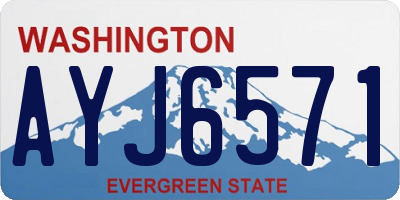 WA license plate AYJ6571