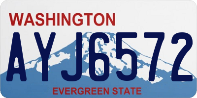 WA license plate AYJ6572