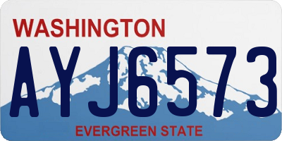 WA license plate AYJ6573