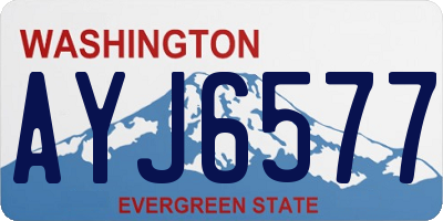 WA license plate AYJ6577
