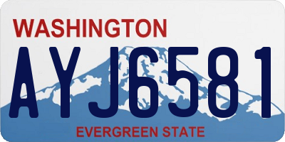 WA license plate AYJ6581
