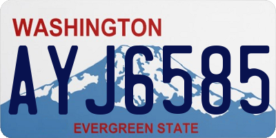 WA license plate AYJ6585