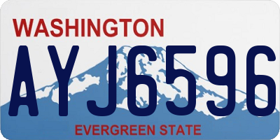 WA license plate AYJ6596