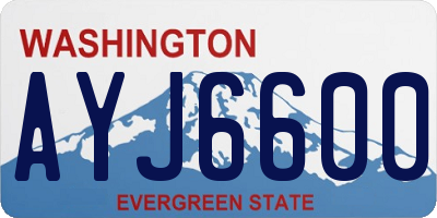 WA license plate AYJ6600