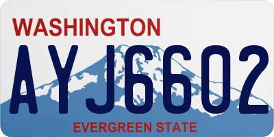 WA license plate AYJ6602
