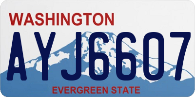 WA license plate AYJ6607