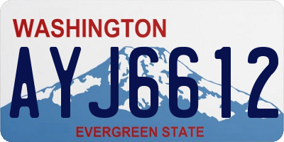 WA license plate AYJ6612