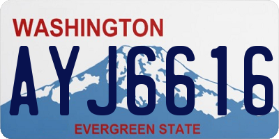 WA license plate AYJ6616