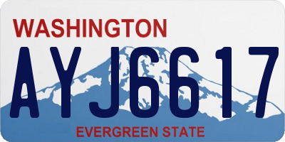 WA license plate AYJ6617