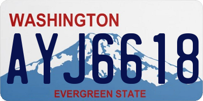 WA license plate AYJ6618