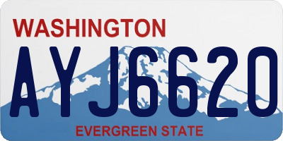 WA license plate AYJ6620