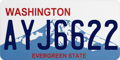 WA license plate AYJ6622