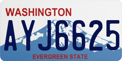 WA license plate AYJ6625